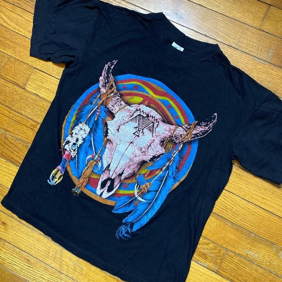 Vintage American Thunder western bull skull tee - Picture 3 of 3